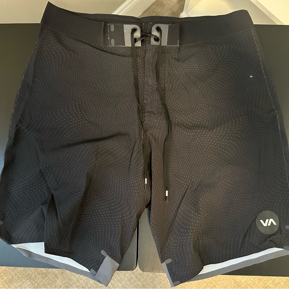 RVCA Black and Gray Signature Trunks